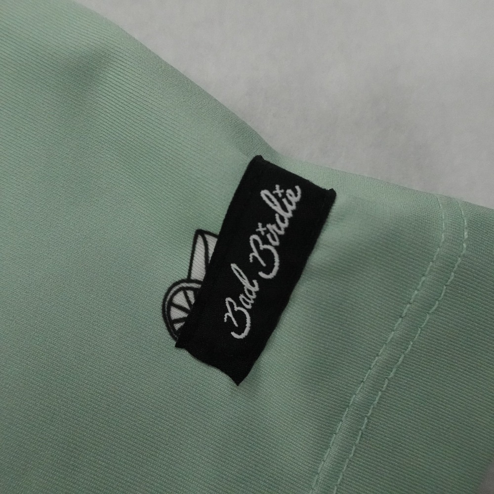 Bad Birdie Shirt Mens XL Mint Green Pineapple Cocktail Golf Stretch Polo - Picture 9 of 10